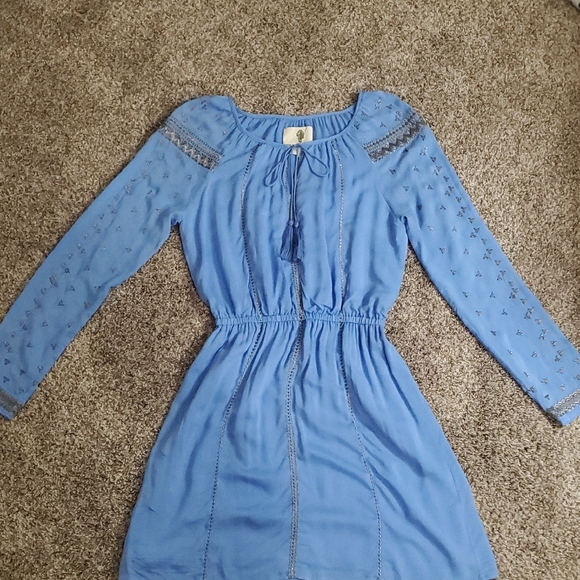✨The Jetset Diaries Blue Boho Embroidered Mini Dress - Size XS✨ - Picture 8 of 9